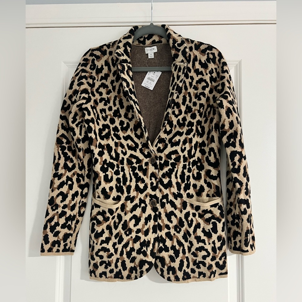 J. Crew size small leopard print sweater/blazer.